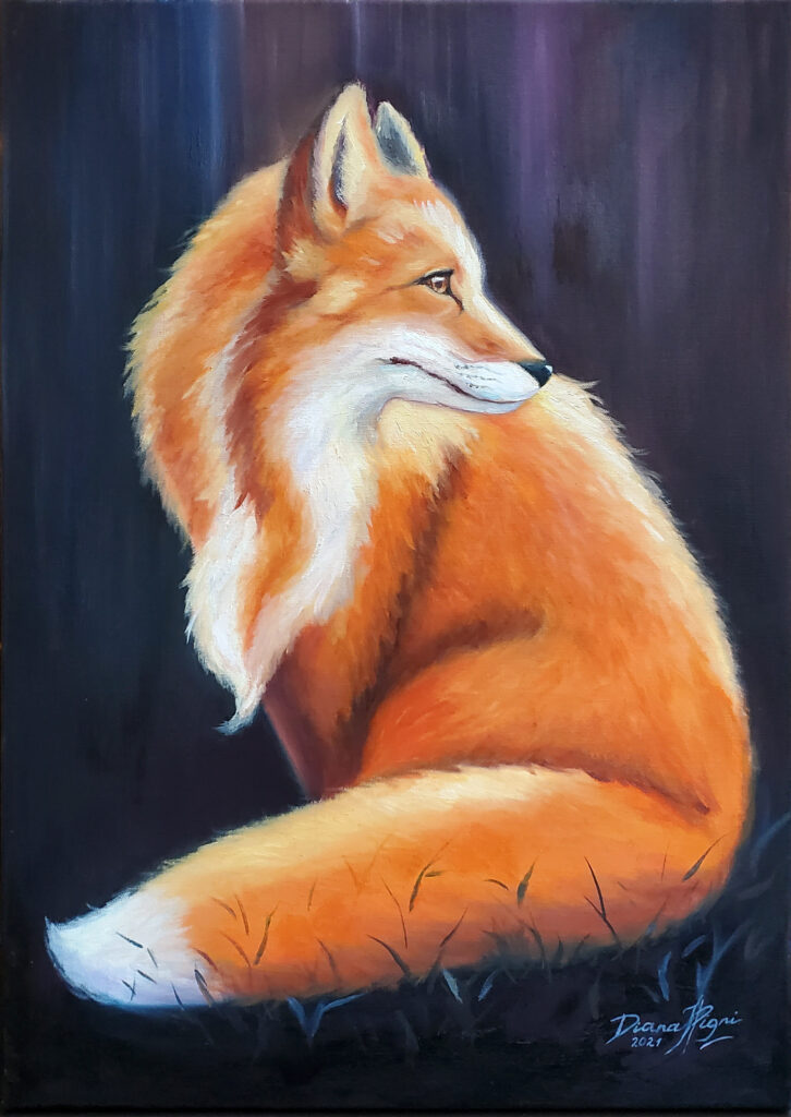 Fox Painting on Canvas - Animal Original Art