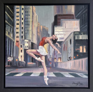 Ballerina Canvas Painting - New York Cityscape Art