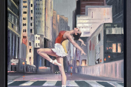 Ballerina Canvas Painting - New York Cityscape Art