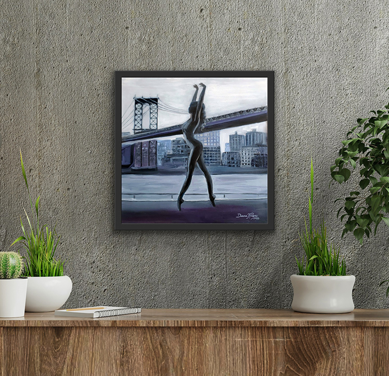 NYC Skyline Ballerina Painting