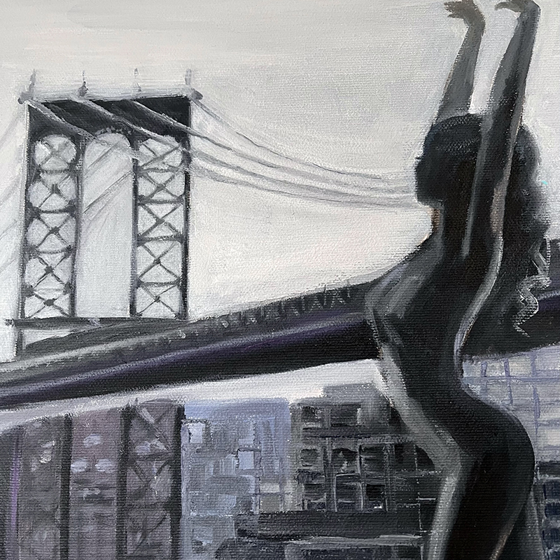 NYC Skyline Ballerina Painting