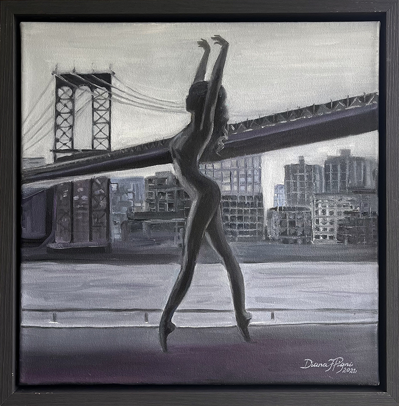 NYC Skyline Ballerina Painting