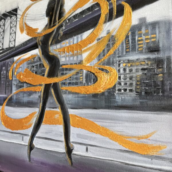 NYC Skyline Ballerina Painting
