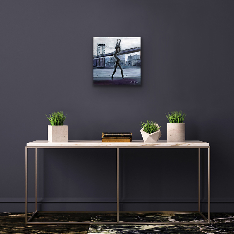 NYC Skyline Ballerina Painting