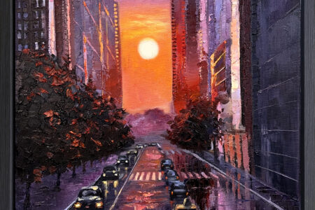 New York Cityscape Impasto Painting