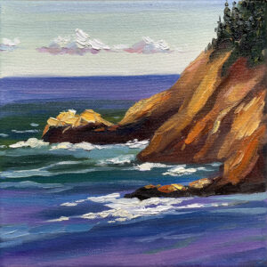 Oregon Seascape Small Canvas Painting