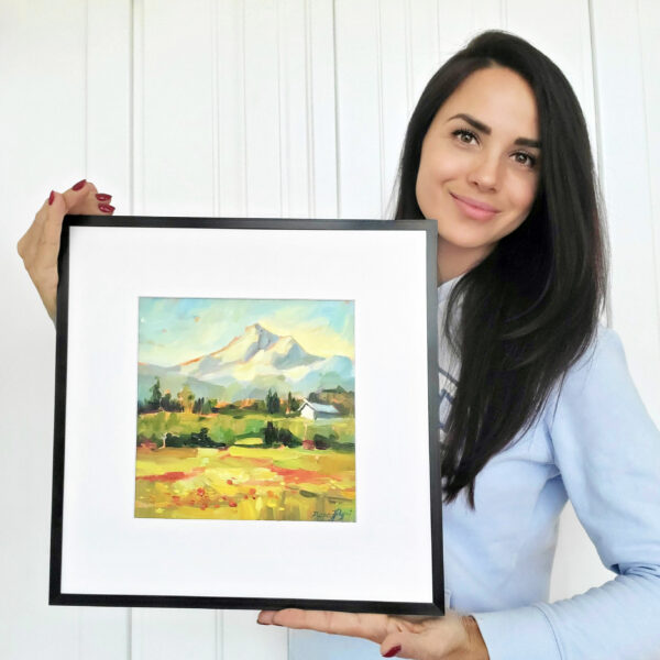 Framed Mount Hood Painting