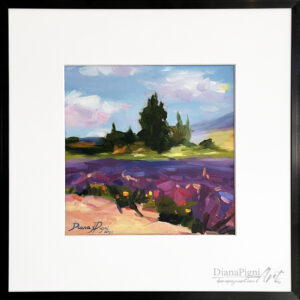Framed Lavender Field Painting
