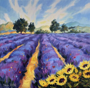 Tuscany Lavender Field Painting