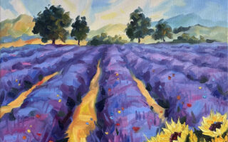 Tuscany Lavender Field Painting