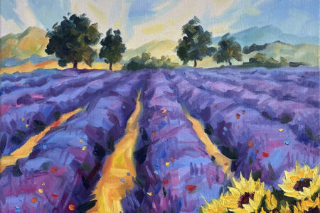 Tuscany Lavender Field Painting