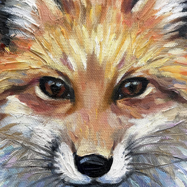 Fox Small Oil Painting