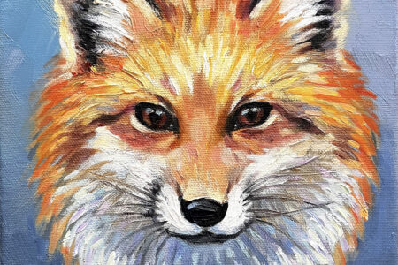 Fox Small Oil Painting