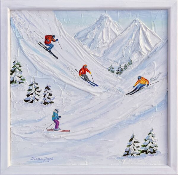 Rocky Mountain Ski Painting