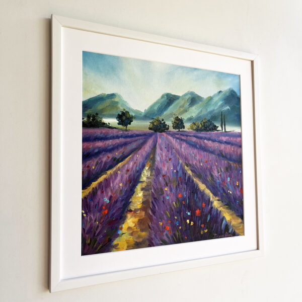 A Framed Lavender Field Painting