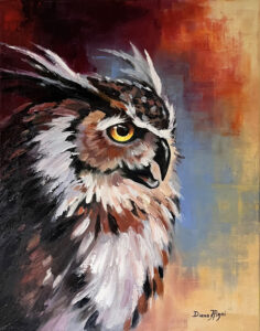 Owl Impasto Painting