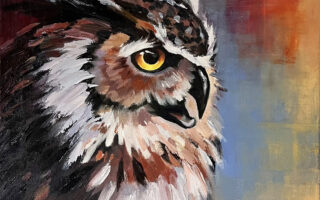 Owl Impasto Painting