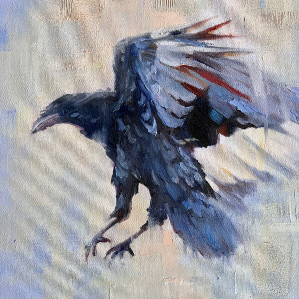 Raven Textured Oil Painting
