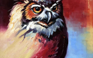 Owl Portrait Oil Painting