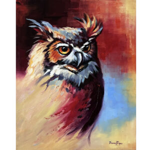 Owl Oil Impasto Painting