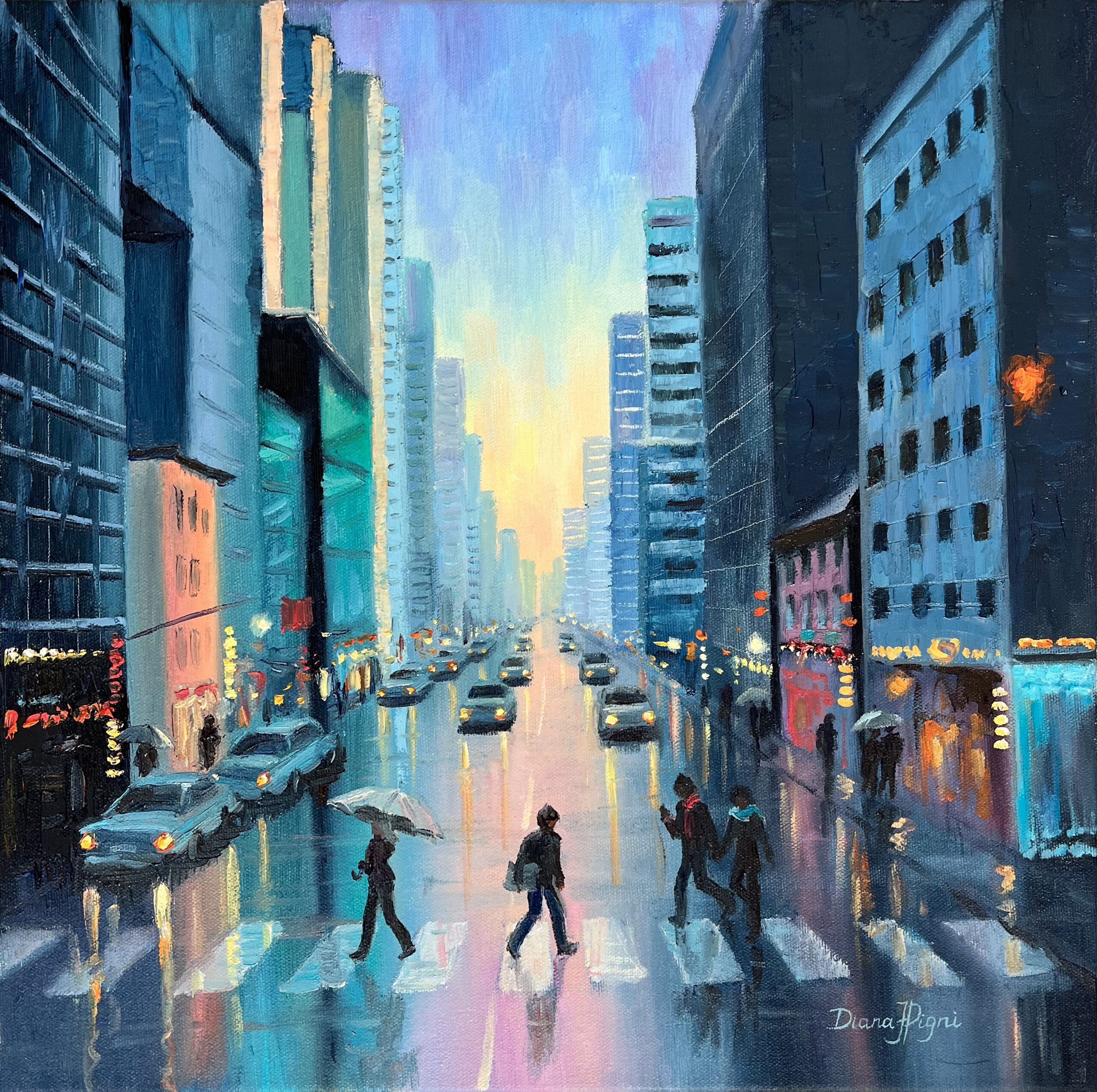 NYC Colorful Oil Painting