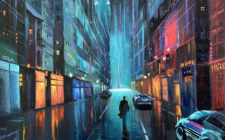 Futuristic New York Cyberpunk Painting
