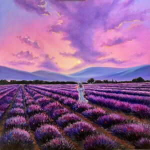 Lavender Field Oil Painting