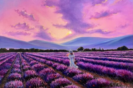 Lavender Field Oil Painting