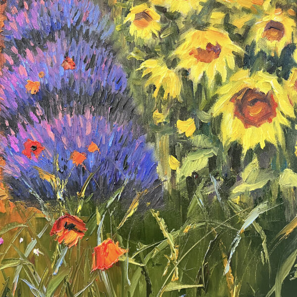 Countryside Lavender Sunflower Painting