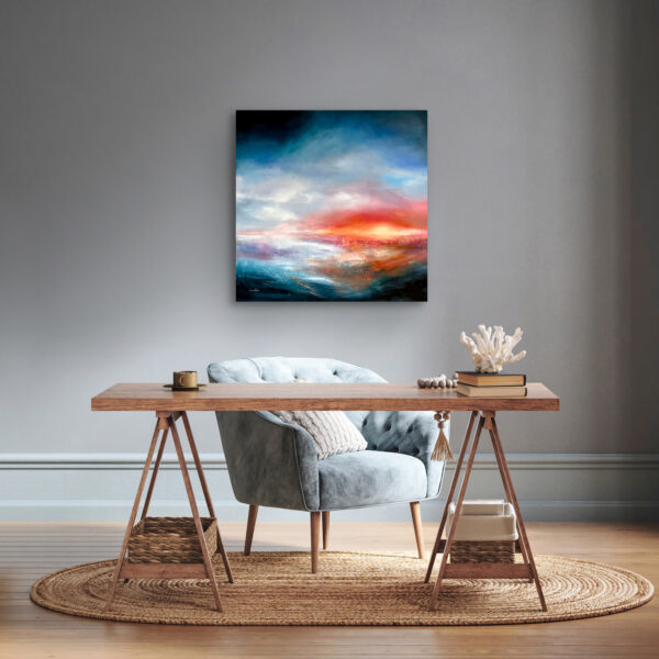 Abstract Textured Seascape Impasto Oil Painting