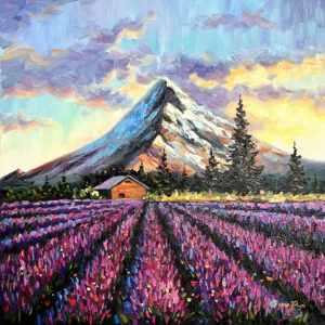 Oregon Mount Hood Lavender Painting