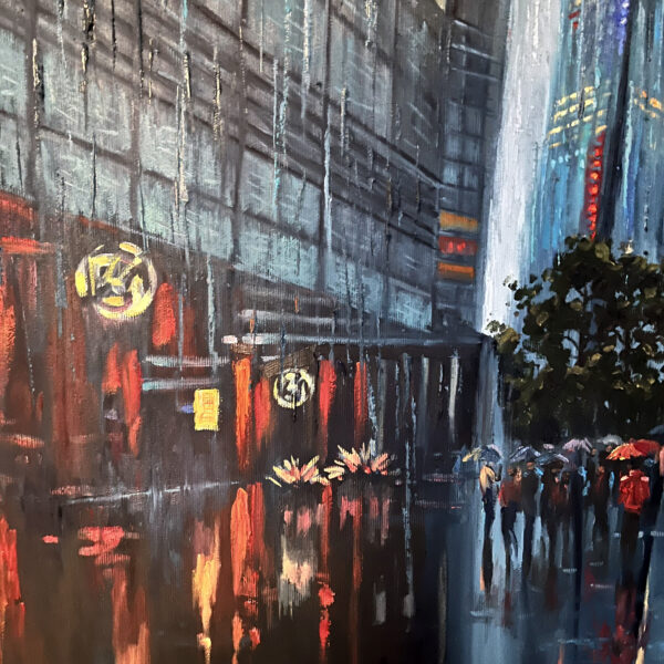 Rainy Cityscape London Painting