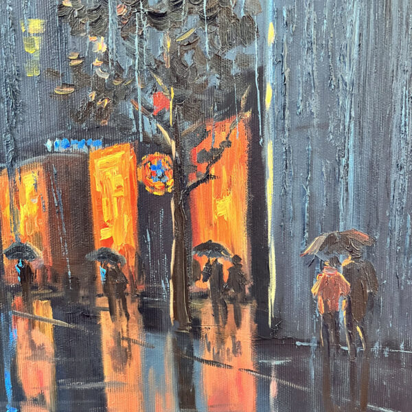 Rainy Cityscape London Painting