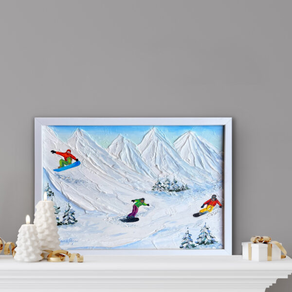 Rocky Mountain Snowboard Painting