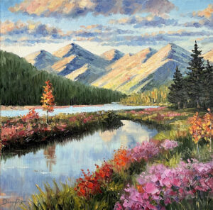 Colorado Mountain Impasto Painting