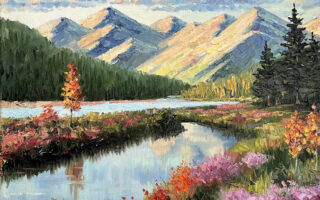 Colorado Mountain Impasto Painting