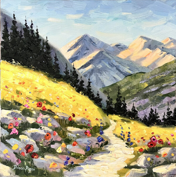 Colorado Mountain Landscape Impasto Oil Painting