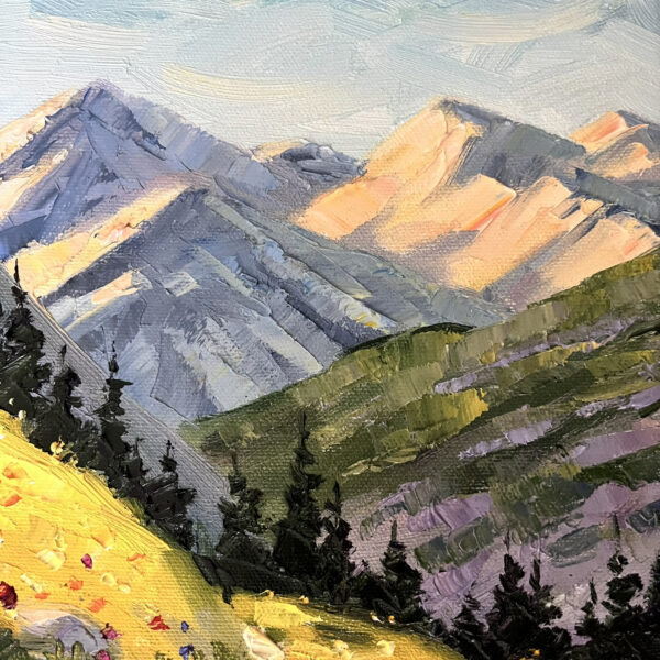 Colorado Mountain Landscape Impasto Oil Painting