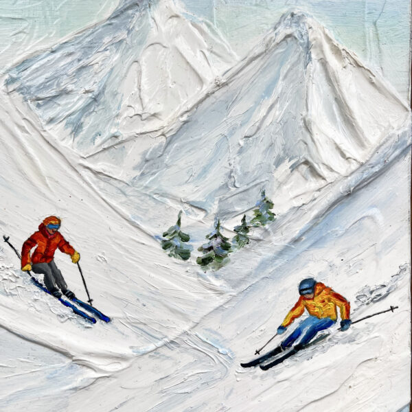 Rocky Mountain Ski Textured Painting