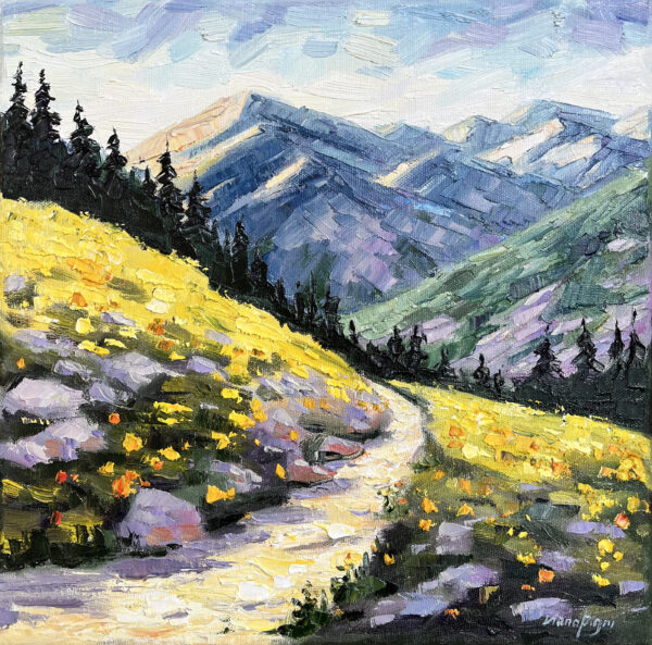Colorado Mountain Hiking Impasto Painting