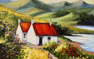 An Ireland Cottages Oil Painting