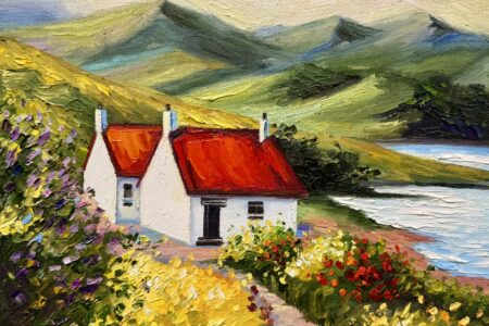An Ireland Cottages Oil Painting
