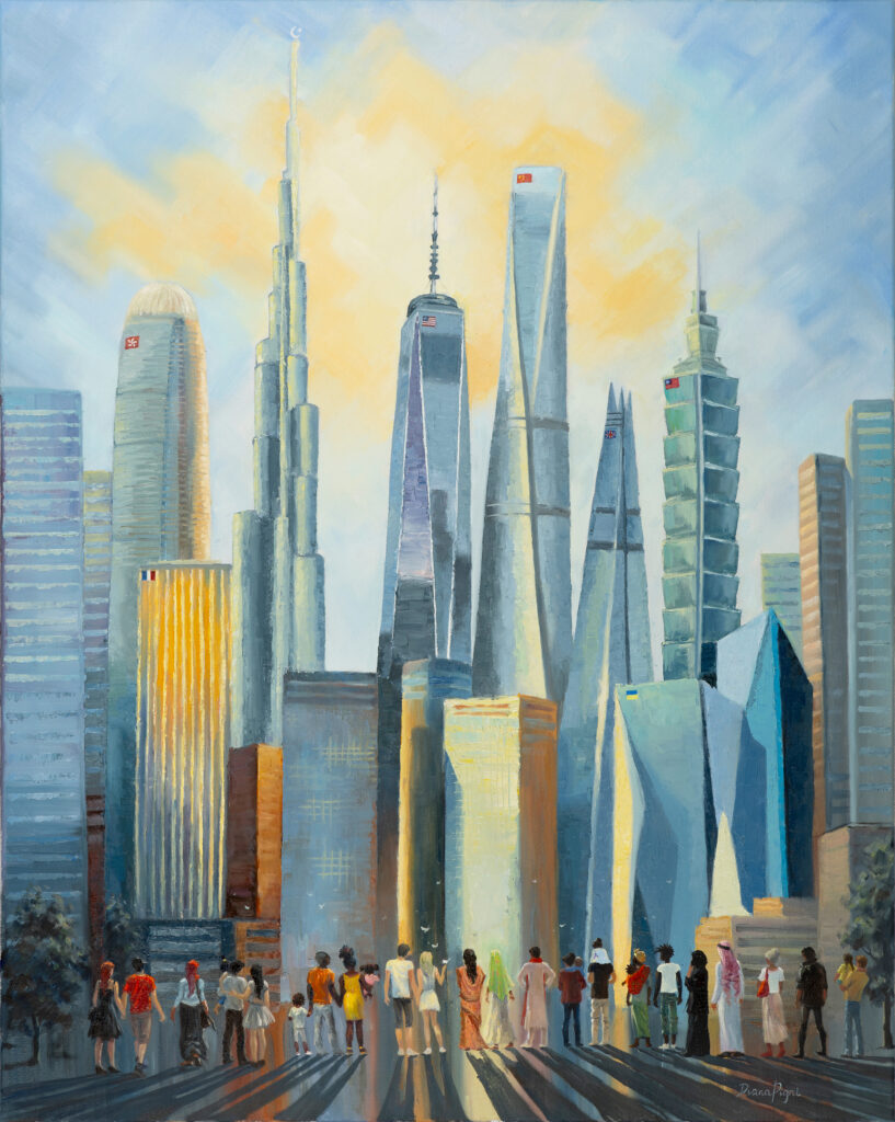 "Global Harmony" Peace Cityscape Painting