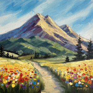 Rocky Mountain Landscape Impasto Oil Painting