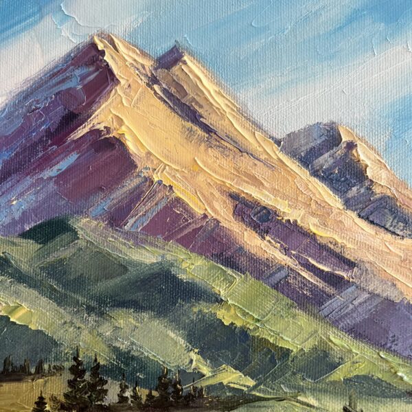 Rocky Mountain Landscape Impasto Oil Painting