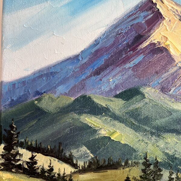 Rocky Mountain Landscape Impasto Oil Painting