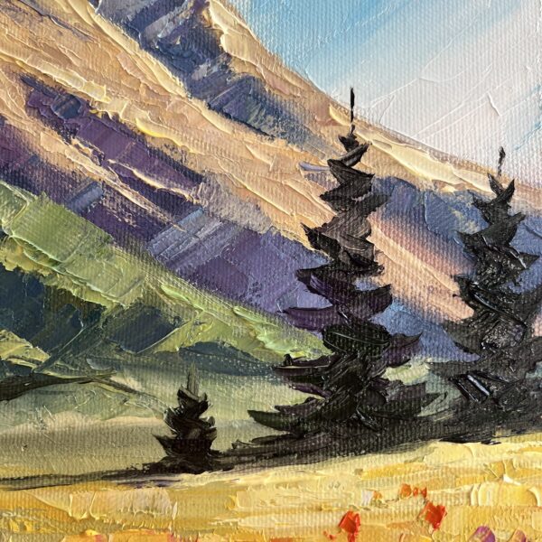 Rocky Mountain Landscape Impasto Oil Painting