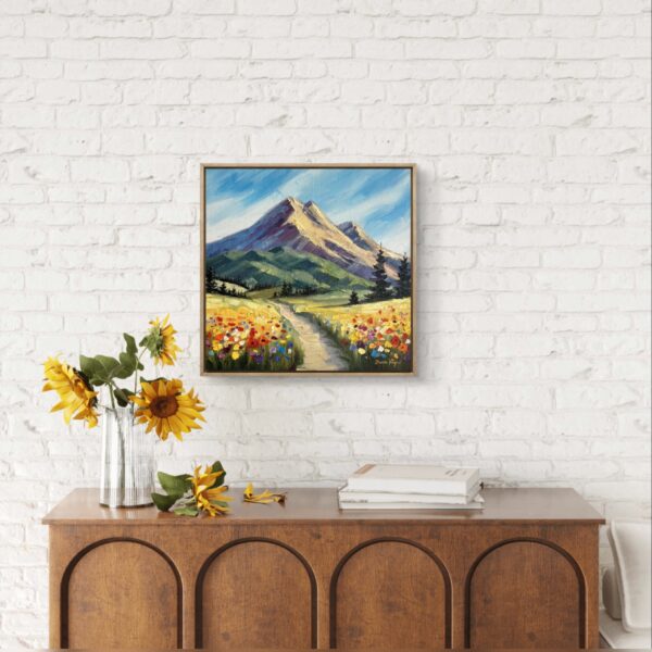 Rocky Mountain Landscape Impasto Oil Painting