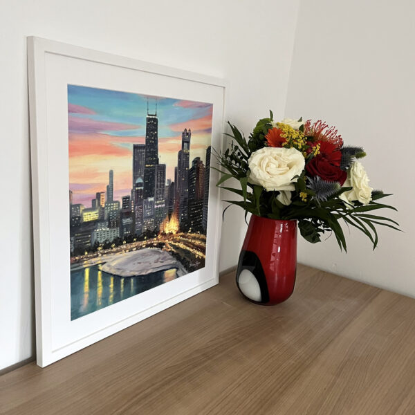 A Framed Chicago Oil Painting