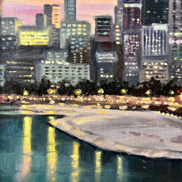 A Framed Chicago Oil Painting